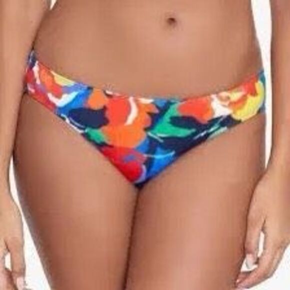 NWT Lauren Ralph Lauren Bold Floral Print Bikini Bottom.  Size 8 - Picture 1 of 7